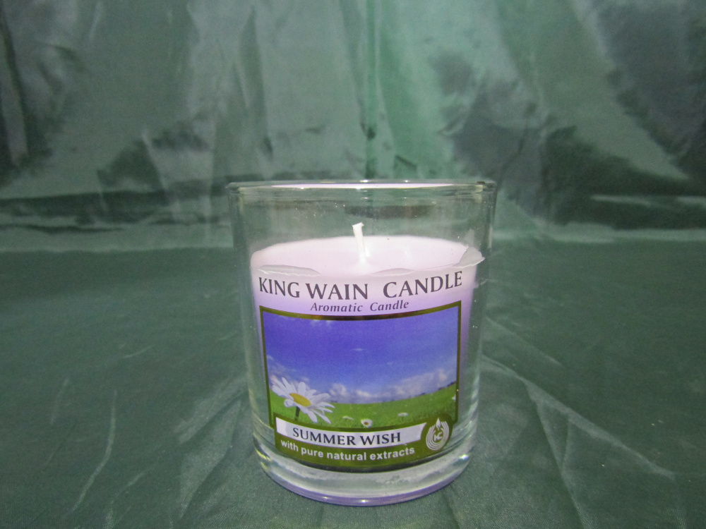 Восковая ароматическая свеча в стеклянной банке 8см (S-1323)