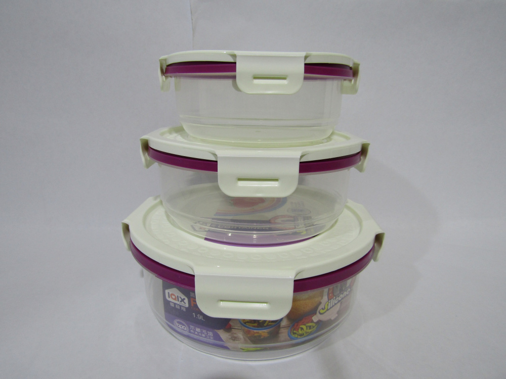 Набор пластиковых пищевых контейнеров 3шт 1,9;1,1;0,6л (S1595)