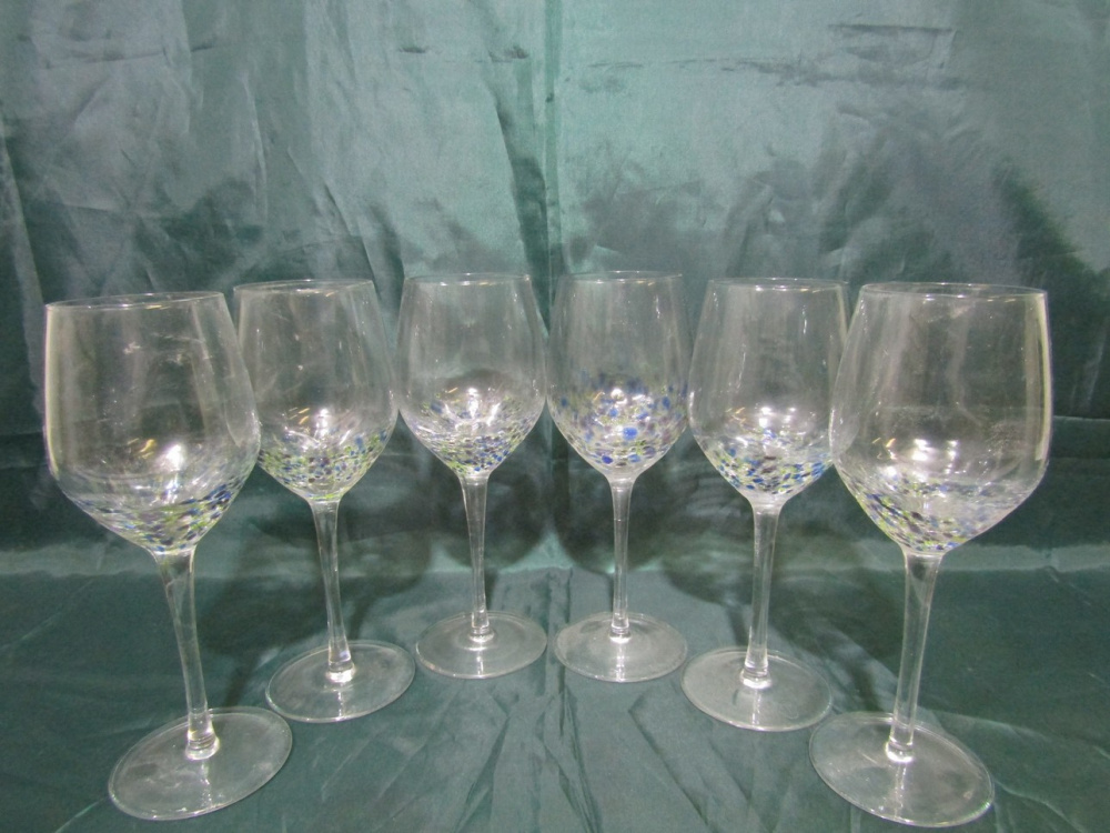 Набор стеклянных бокалов для вина "цветной" 350мл (6 штук) (S-1443)